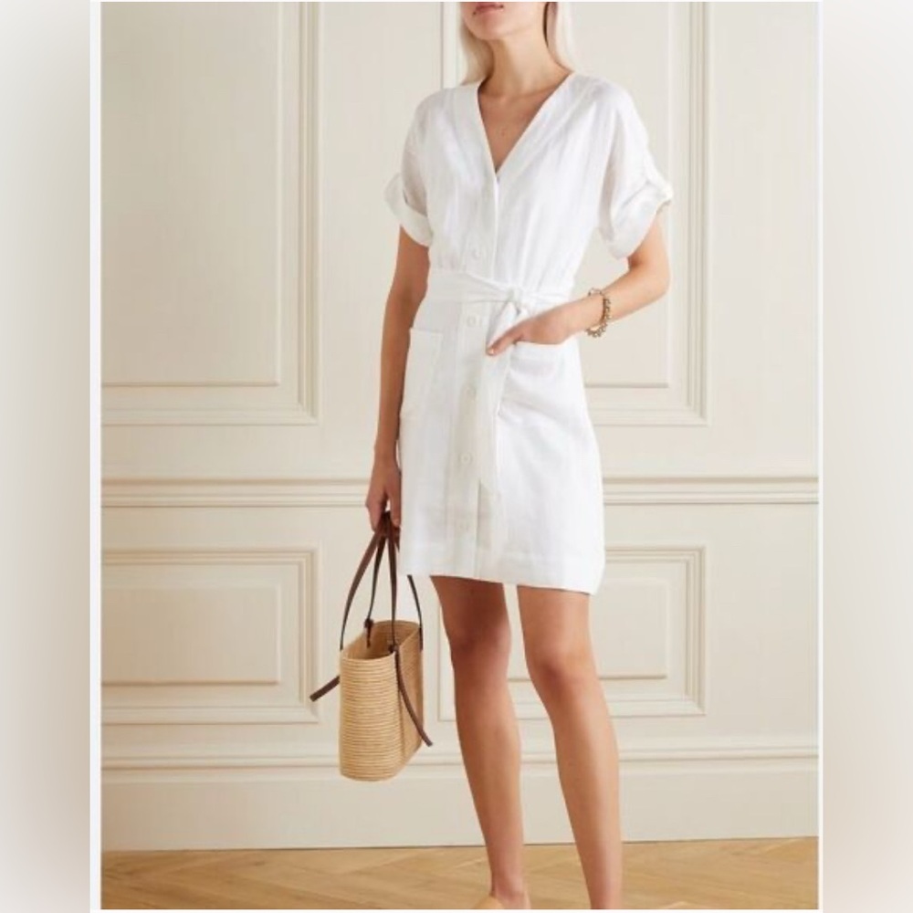 Equipment Women's White Linen Dress - NWOT - Size 2